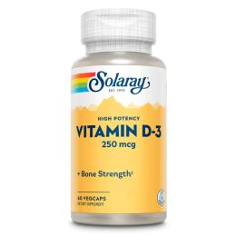 Вітаміни та мінерали Solaray Super Strength Vitamin D-3 250mcg - 60 vcaps