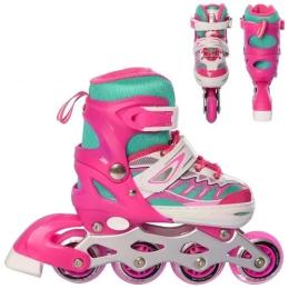 Дитячі роликові ковзани PROFI A 4122-S Pink розмір (31-34)