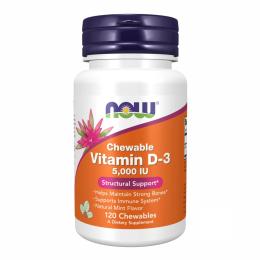 Вітаміни та мінерали Now Foods VIT D-3 5000 IU Chewable Mint - 120 loz