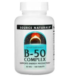 Вітаміни та мінерали Source Naturals Vitamin B-50 Complex 50mg - 100 tabs