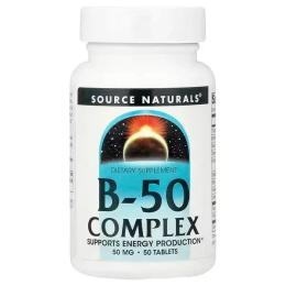 Вітаміни та мінерали Source Naturals Vitamin B-50 Complex 50mg - 50 tabs
