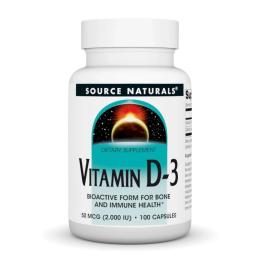 Вітаміни та мінерали Source Naturals Vitamin D-3 2000 IU - 100 caps