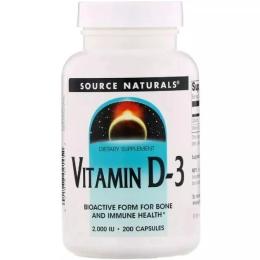 Вітаміни та мінерали Source Naturals Vitamin D-3 2000 IU - 200 caps