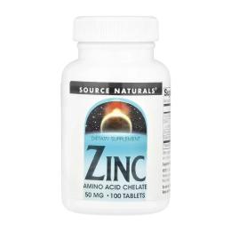 Вітаміни та мінерали Source Naturals Zinc 50 mg - 100 tabs