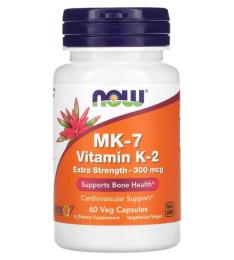 Вітаміни та мінерали Now Foods Vitamin K2 (MK-7) 300mcg - 60 vcaps