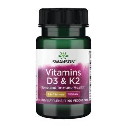 Вітаміни та мінерали Swanson Vitamins D3 &amp; K2 2000 Iu &amp; 75mcg - 60 vcaps