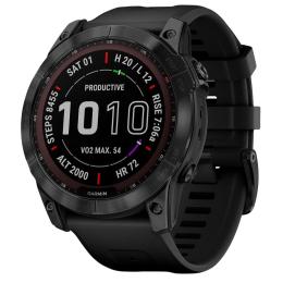 Смарт-годинник Garmin Fenix 7X Sapphire Solar Black DLC Titanium with Black Band (010-02541-22/23/45)