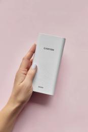 Додатковий акумулятор Canyon PB-2001 White Power bank 20000mAh Li-poly battery, Input 5V/2A ,
