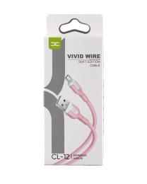 Дата-кабель DC (CL-12) USB Type-A (тато) - microUSB (тато) Pink 2.1A