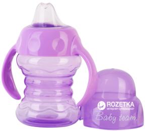 Поїльник Baby Team 5022 Violet непроливайка зі спаутом і ручками 180 мл