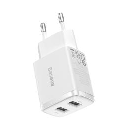 Адаптер живлення для телефона Baseus Compact CCXJ010202 White 2 x USB 10.5W 2.1A