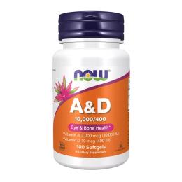 Вітаміни та мінерали Now Foods A &amp; D 10000/400 - 100 sgels