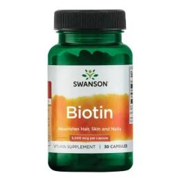 Вітаміни та мінерали Swanson Biotin 5000mcg - 30 caps