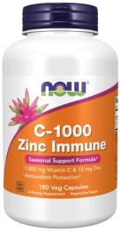 Вітаміни та мінерали Now Foods C-1000 Zinc Immune - 180 vcaps