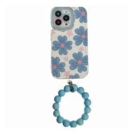 Чохол-накладка Infinity Silicone Case для iPhone 12 Pro Блакитні Ромашки + браслет