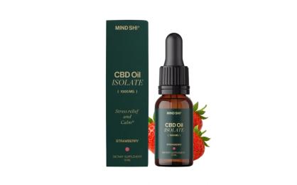 Натуральна добавка і екстракт Mind Shi CBD Oil Isolate 1000 mg (10 ml, strawberry) (24090-01)
