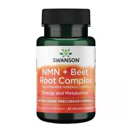 Натуральна добавка і екстракт Swanson NMN + Beet Root Complex - 30 vcaps (2023-10-5718)