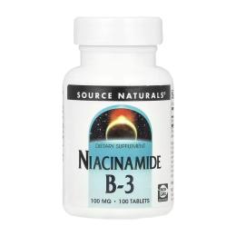 Натуральна добавка і екстракт Source Naturals Niacinamide B-3 100 mg - 100 tabs (2023-10-6139)