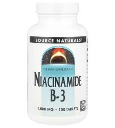 Натуральна добавка і екстракт Source Naturals Niacinamide B-3 1500 mg - 100 tabs (2023-10-6158)