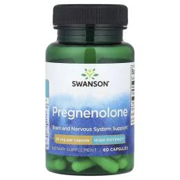 Натуральна добавка і екстракт Swanson Pregnenolone High Potency 25 mg - 60 caps (2023-10-6662)