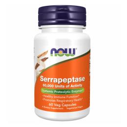 Натуральна добавка і екстракт Now Foods Serrapeptase 60,000 Units - 60 vcaps (2022-10-1706)