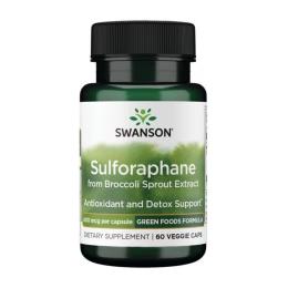 Натуральна добавка і екстракт Swanson Sulforaphane from Broccoli Sprout Extract 400 mcg - 60 veg caps (2022-10-0211)