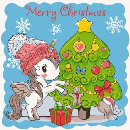 Картина за номерами Art Craft 15554-AC Єдиноріжка з ялинкою 30х30 см