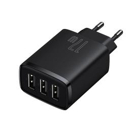 Адаптер живлення для телефона Baseus Compact Charger 3USB CCXJ020101 Black 17W