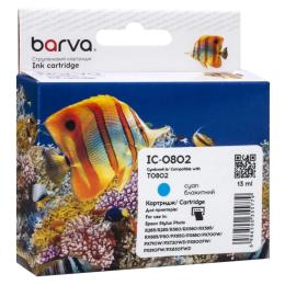Картридж для принтера BARVA Epson T0802 (C13T08024010/C13T08024011) Cyan 935 ст (IC-0802)