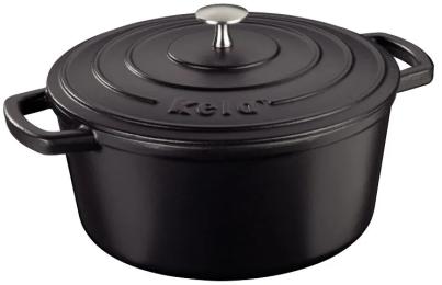 Каструля KELA Calido 12472 Black чавунна з кришкою, 26 см, 5 л