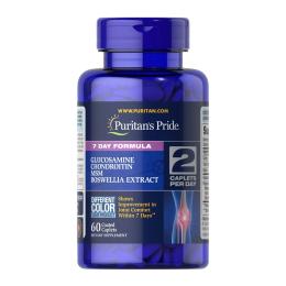 Натуральна добавка і екстракт Puritans Pride 7 Day Formula Joint Soother Glucosamine Chondroitin MSM &amp; Boswellia - 60 caps (2023-10-5935)