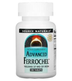 Натуральна добавка і екстракт Source Naturals Advanced Ferrochel 27mg - 180 tabs (2023-10-4624)