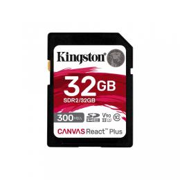 Карта памяті Kingston 32GB Canvas React Plus SDHC UHS-II 300R/260W U3 V90 for Full HD/4K/8K EAN (SDR2/32GB)