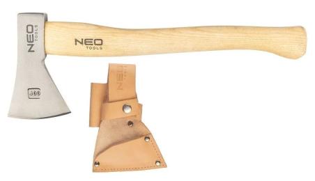 Сокира Neo Tools Bushcraft обух 400 г, рукоятка з ясеню, шкіряний чохол