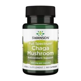 Натуральна добавка і екстракт Swanson Full Spectrum Chaga Mushroom 400 mg - 60 caps (100-57-8938105-20)