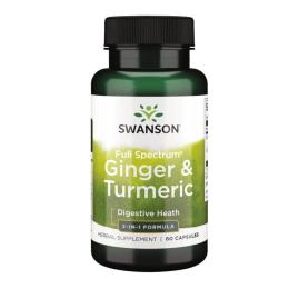 Натуральна добавка і екстракт Swanson Full Spectrum Ginger Turmeric - 60 caps (100-48-4968203-20)
