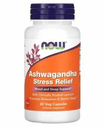 Натуральна добавка і екстракт Now Foods Ashwagandha Stress Relief - 60 vcaps (2022-10-1651)
