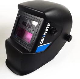 Зварювальна маска GRAPHITE DIN 9-13 автозатемніння, 1/15000 сек, два датчики дуги, рег