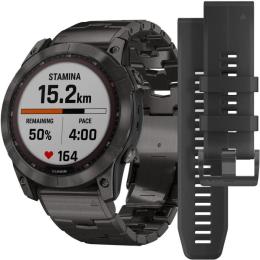 Смарт-годинник Garmin Fenix 7X Sapphire Solar Carbon Gray DLC Titanium (010-02541-27)