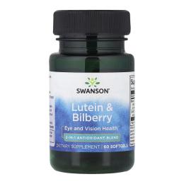 Натуральна добавка і екстракт Swanson Lutein &amp; Bilberry - 60 softgels (2023-10-5860)