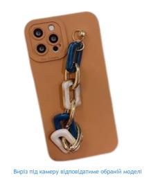 Чохол-накладка Infinity Glamour Marble Wrist Bracket для iPhone 13 Light Brown