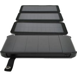 Зовнішній портативний акумулятор Voltronic 1705-3 12000mAh Black 60W з сонячною батареєю (Уцінений)