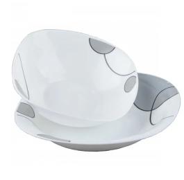 Тарілка Vittora V-230Sgb супова Сірі бульбашки Square 23 см