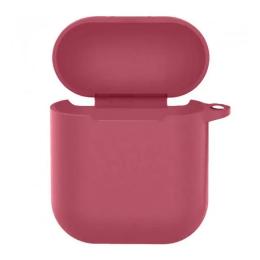 Чохол для навушників EpiK Apple Airpods 1/2 Silicone Case New with carabine Rose Red