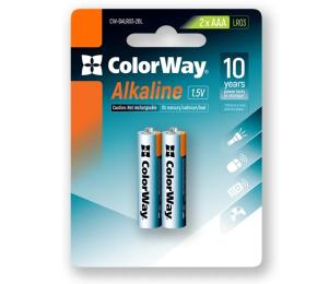 Батарейка ColorWay Alkaline Power AAA (CW-BALR03-2BL) 2 шт