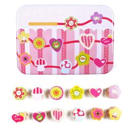 Деревяна іграшка Bambi MD 2334 Шнурівка Серця (в метал. пеналі)