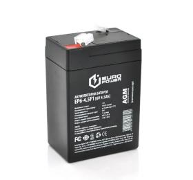Акумулятор для ДБЖ Europower EP6-4.5F1 Black 6 V 4.5 Ah