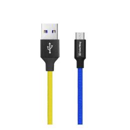 Дата-кабель ColorWay CW-CBUM052-BLY USB (ТАТО) - Micro USB (тато) 1m Blue Yellow