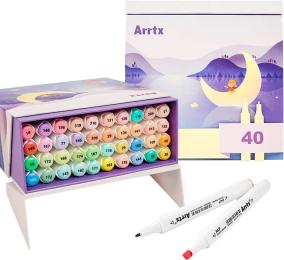 Набір маркерів Arrtx ASM-02-PT01 спиртові, 40 кольорів, пастельні відтінки