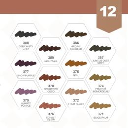 Набір маркерів Arrtx Oros ASM-03-SK02 спиртові, 12 кольорів, відтінки шкіри